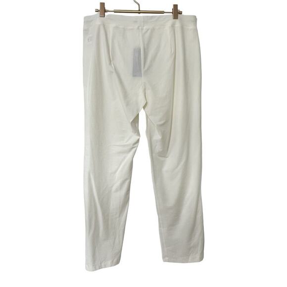 Eileen Fisher Crepe Slim Ankle Pants Size M White Minimalist Capsule Coastal NEW - Picture 2 of 6